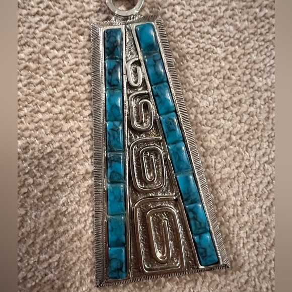 Vintage Whiting and Davis Silver Tone and Turquoise - Picture 2 of 5